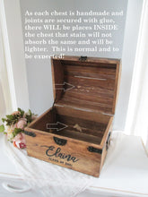 Load image into Gallery viewer, Wooden Memory Keepsake Chest (+lock/slot options)
