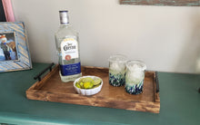 Load image into Gallery viewer, Wooden Ottoman Tray - Coffee Station Tray - Serving Platter