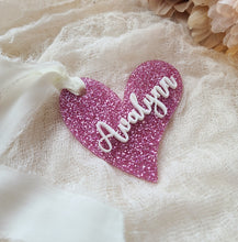 Load image into Gallery viewer, Personalized Acrylic Heart Tags - Valentines Day Gift Tag