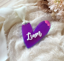 Load image into Gallery viewer, Personalized Acrylic Heart Tags - Valentines Day Gift Tag
