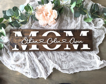 Load image into Gallery viewer, Personalized 3D Mom sign with children's names, gift for mom, mother's day gift, anniversary gift for wife, sentimental gift for mom