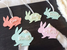 Load image into Gallery viewer, Personalized easter basket bunny tag, easter gift for kids, easter basket stuffer, first easter gift