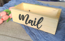 Load image into Gallery viewer, Personalized Wood Mail Organizer with 3D Wording