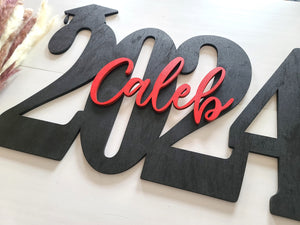 3D Layered Grad Name and Year Sign