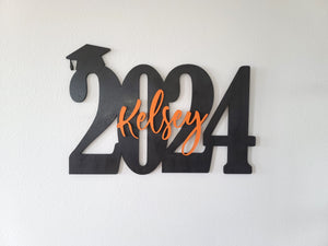 3D Layered Grad Name and Year Sign
