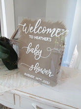 Load image into Gallery viewer, Personalized Acrylic Baby Shower Welcome Sign
