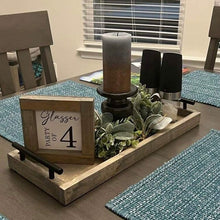 Load image into Gallery viewer, Wooden Ottoman Tray - Coffee Station Tray - Serving Platter