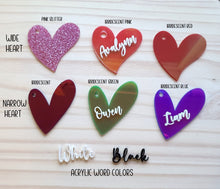 Load image into Gallery viewer, Personalized Acrylic Heart Tags - Valentines Day Gift Tag