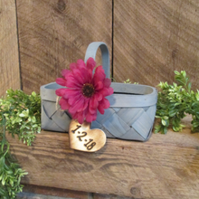 Load image into Gallery viewer, Woven personalized flower girl basket by Perryhill Rustics