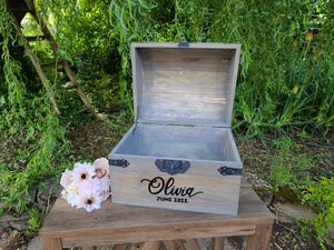 Time Capsule Trunk - Memory Chest with lock - Graduation Keepsake Gift