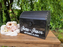 Load image into Gallery viewer, Personalized Wooden Cards Chest with Slot and Lock
