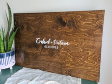 Load image into Gallery viewer, Perryhill rustics large guestbook signature board. Personalized rustic wedding decor
