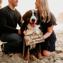 Load image into Gallery viewer, Save the date photo prop sign - my humans are getting married pet engagement sign by Perryhill Rustics