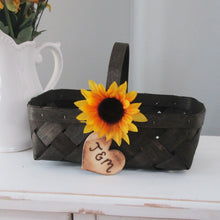Load image into Gallery viewer, Woven personalized flower girl basket by Perryhill Rustics