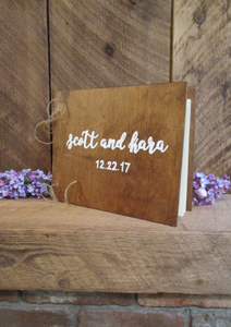 Wood Wedding Guest Book Personalized by Perryhill Rustics
