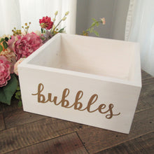 Load image into Gallery viewer, Wooden bubbles box hand painted wedding decor by Perryhill Rustics