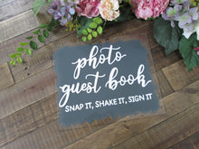 Load image into Gallery viewer, Photo Guest Book Acrylic Wedding Sign with Stand