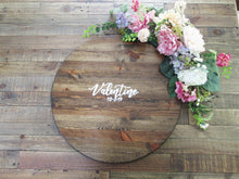 Load image into Gallery viewer, Round Wooden Wooden Signature Guestbook Board By Perryhill Rustics