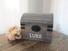 Load image into Gallery viewer, Custom personalized wooden treasure chests for kids by Perryhill Rustics
