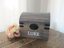 Load image into Gallery viewer, Custom personalized wooden treasure chests for kids by Perryhill Rustics