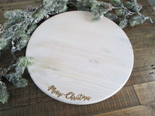 Load image into Gallery viewer, White and gold Merry Christmas serving tray platter by Perryhill Rustics
