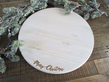 Load image into Gallery viewer, White and gold Merry Christmas serving tray platter by Perryhill Rustics