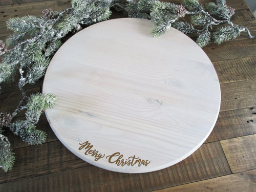 White and gold Merry Christmas serving tray platter by Perryhill Rustics