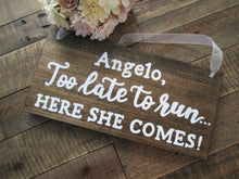 Load image into Gallery viewer, Personalized uncle ring bearer sign by Perryhill Rustics