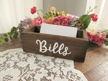 Load image into Gallery viewer, Wooden bills box by Perryhill Rustics