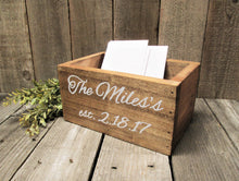 Load image into Gallery viewer, Personalized card box, bridal shower card box, baby shower decor, birthday party gift table box, wedding card holder, graduation party decor by Perryhill Rustics