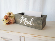 Load image into Gallery viewer, Custom wooden mail holder, mail storage, gift for mom, gift for her, anniversary gift, by Perryhill rustics
