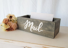 Load image into Gallery viewer, Custom wooden mail holder, mail storage, gift for mom, gift for her, anniversary gift, by Perryhill rustics