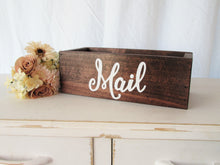 Load image into Gallery viewer, Custom wooden mail holder, mail storage, gift for mom, gift for her, anniversary gift, by Perryhill rustics
