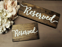 Load image into Gallery viewer, Wooden reserved signs by Perryhill Rustics