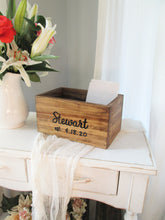 Load image into Gallery viewer, Personalized card box, bridal shower card box, baby shower decor, birthday party gift table box, wedding card holder, graduation party decor by Perryhill Rustics