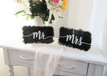 Load image into Gallery viewer, acrylic Mr and Mrs sweetheart table signs by Perryhill Rustics