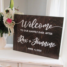 Load image into Gallery viewer, Wooden personalized wedding welcome sign by Perryhill Rustics