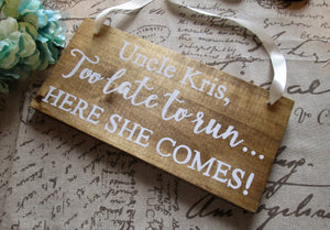 Personalized uncle ring bearer sign by Perryhill Rustics