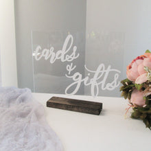 Load image into Gallery viewer, Cards and Gifts Acrylic Sign