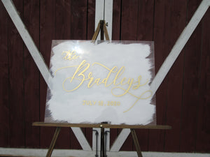 Brush Stroke Back Acrylic Welcome Sign