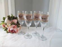Load image into Gallery viewer, Bridal party toasting champagne flutes - gift for bridal party - bridesmaid gifts - groomsman gifts - Perryhill Rustics