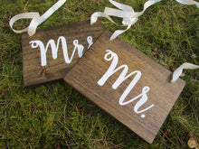 Load image into Gallery viewer, mr and mrs sweetheart table signs by Perryhill Rustics