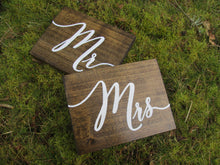 Load image into Gallery viewer, mr and mrs sweetheart table signs by Perryhill Rustics