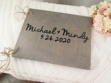 Load image into Gallery viewer, Wood Wedding Guest Book Personalized by Perryhill Rustics