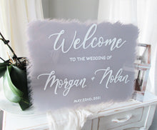 Load image into Gallery viewer, lavender purple wedding welcome sign
