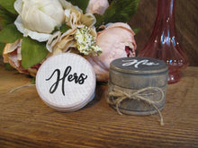 Load image into Gallery viewer, His and hers ring boxes by Perryhill Rustics