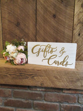 Load image into Gallery viewer, cards and gifts hand painted wooden gift table sign by Perryhill Rustics