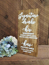 Load image into Gallery viewer, Wooden Drinks Sign