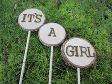 Load image into Gallery viewer, It's a Boy or Girl Log Slice Cake Topper Set