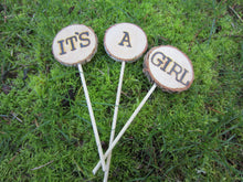 Load image into Gallery viewer, It's a Boy or Girl Log Slice Cake Topper Set